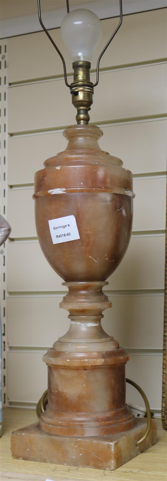 A 19th century Italian alabaster lamp base